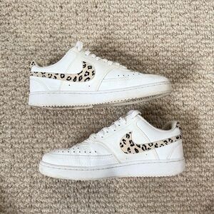 Nike Court Vision Women's Low-Top Shoes With Leopard Print Swoosh